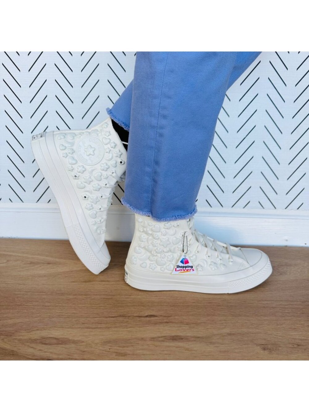 Converse Chuck 70 3D Charms Hi Women Shoes 8 Flower Stars Heart Sneaker A06434C
